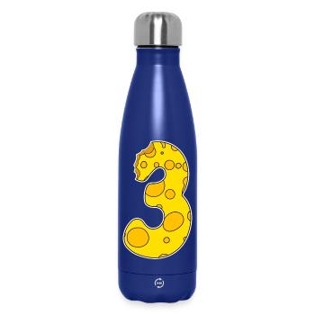 Zahl 3 - Drei - Dritter - Thermosflasche 500 ml - Dunkelblau  - Vorne