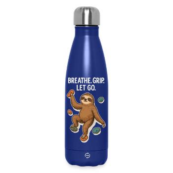 Zen Sloth: Grip Let Go Climbing - Insulated Water Bottle 500 ml - dark blue  - Front