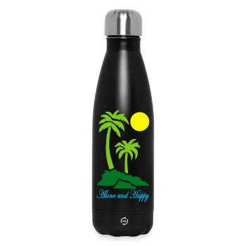Alone and happy - Insulated Water Bottle 500 ml - black - Front