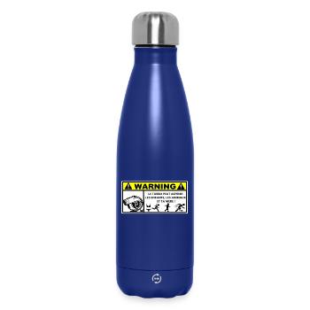 warning - Insulated Water Bottle 500 ml - dark blue  - Front