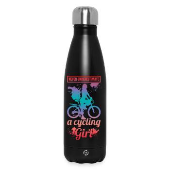 Ne sous-estimez jamais une cycliste - Bouteille isotherme 500 ml - noir - Devant