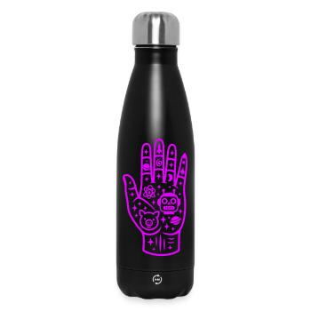 Main Occulte Pop Art rose - Bouteille isotherme 500 ml - noir - Devant