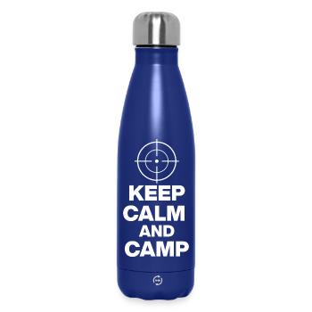 KEEP CALM AND CAMP, CAMPING POWER! ZOCKER SNIPER ⌖ - Insulated Water Bottle 500 ml - dark blue  - Front