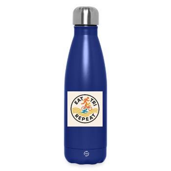 EAT TRI REPEAT - Insulated Water Bottle 500 ml - dark blue  - Front
