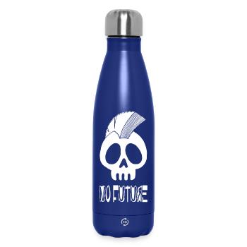 Weißer Punk-Totenkopf - Thermosflasche 500 ml - Dunkelblau  - Vorne