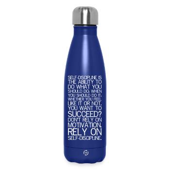 L’autodiscipline est la capacité de faire ce que vous - Bouteille isotherme 500 ml - bleu foncé  - Devant