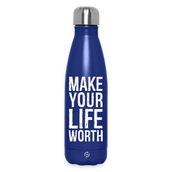 Machen Sie Ihr Leben wertvoll - Thermosflasche 500 ml - Dunkelblau  - Vorne