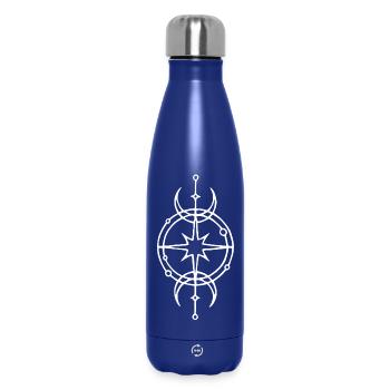 White symbol of protection and luck - Insulated Water Bottle 500 ml - dark blue  - Front