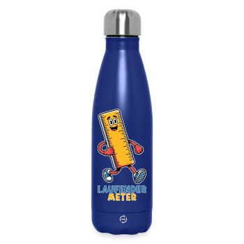 Running Meter Small Funny Dwarf Nickname - Insulated Water Bottle 500 ml - dark blue  - Front