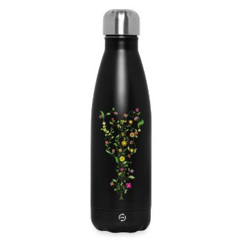 guitare florale - Enracinée dans la nature, jouée par le soo - Bouteille isotherme 500 ml - noir - Devant