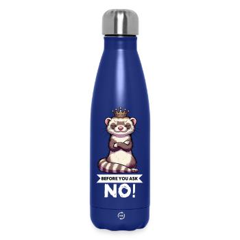 Avant de demander à Ferret Furet Propriétaire de Furet Rodent - Bouteille isotherme 500 ml - bleu foncé  - Devant