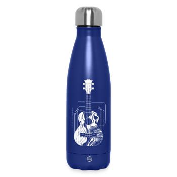 Ukulele Drawing - Insulated Water Bottle 500 ml - dark blue  - Front