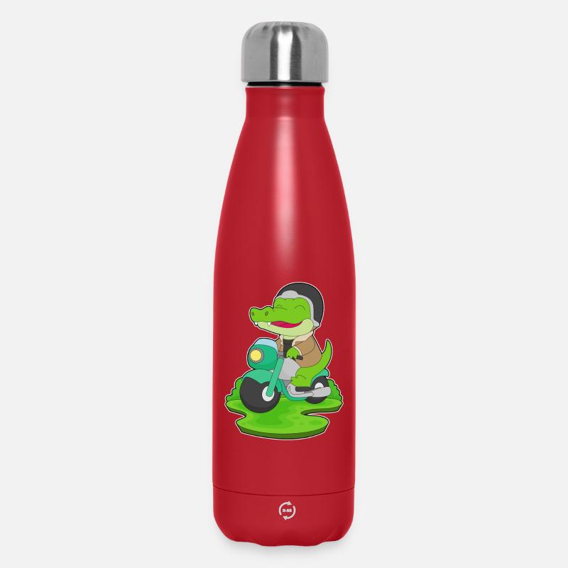 Krokodille motorcykel - Termoflaske 500 ml - rød
