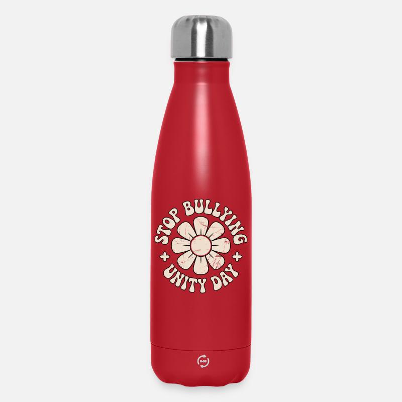 Contre le harcèlement, l’harmonie, la cohésion, le message - Bouteille isotherme 500 ml - rouge