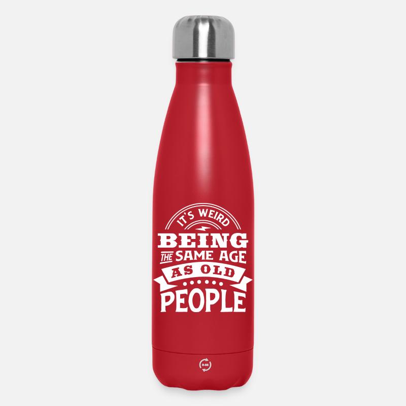 THE SAME AGE AS OLD PEOPLE WHITE - Thermosflasche 500 ml - Rot