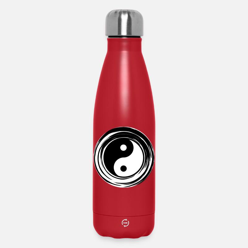 Yin-Yang Blanc - Bouteille isotherme 500 ml - rouge