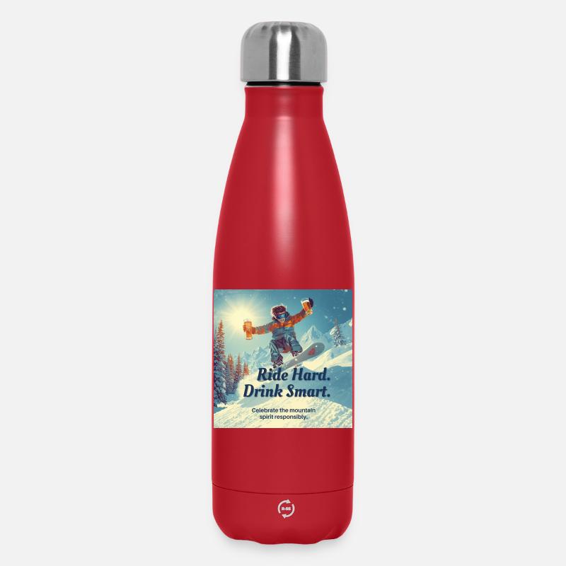 Ride Hard Drink Smart Bergspaß - Thermosflasche 500 ml - Rot