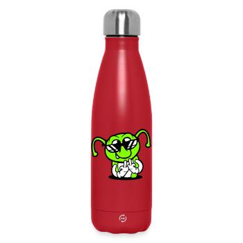 Caterpillar Middle Finger Insult Hole Sunglasses - Insulated Water Bottle 500 ml - red - Front