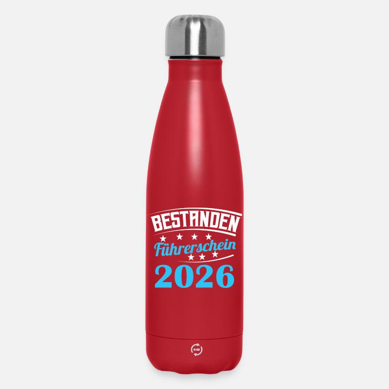Test de conduire 2026 Test de permis de conduire - Bouteille isotherme 500 ml - rouge