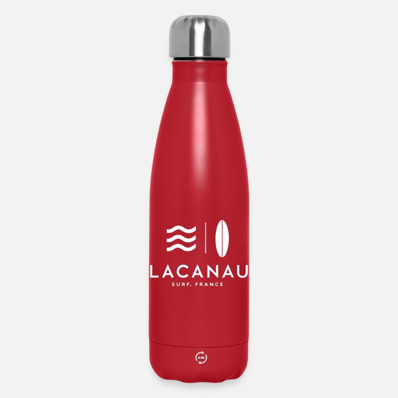 Abstract Surf Wave - Insulated Water Bottle 500 ml - red