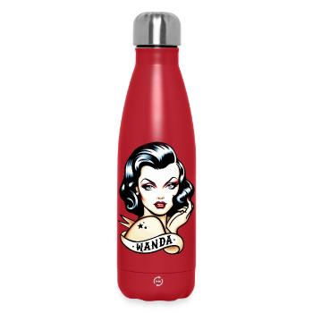 Tatouage rétro inspiré de Wanda Design - Bouteille isotherme 500 ml - rouge - Devant
