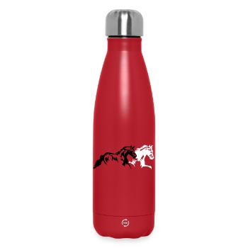 Chevaux Etalon Jument Poulain - Bouteille isotherme 500 ml - rouge - Devant