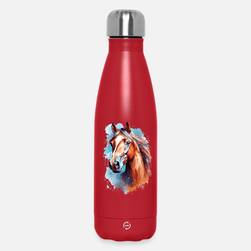 Conception du cheval Aqaurell - Bouteille isotherme 500 ml - rouge