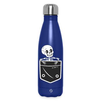 Playful Skeleton Pocket Design - Insulated Water Bottle 500 ml - dark blue  - Front