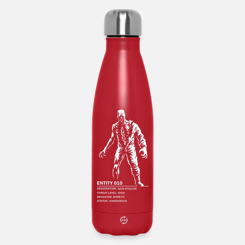 Backrooms Entity 010 white - Insulated Water Bottle 500 ml - red