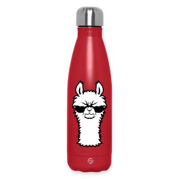 Lama Wütend Cool Sonnenbrille Pelzig Alpaka Sauer - Thermosflasche 500 ml - Rot - Vorne
