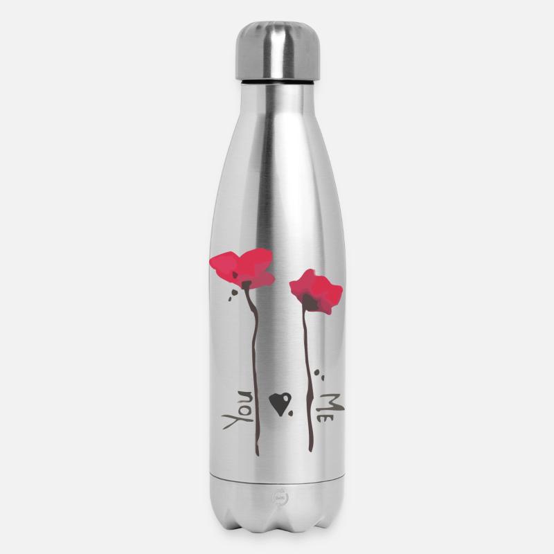 valmuer og kærlighed - Termoflaske 500 ml - lys sølv
