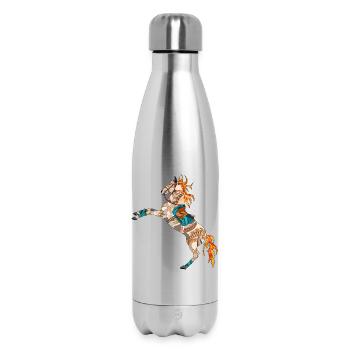 skurriles buntes Pferd - Thermosflasche 500 ml - Lightsilver - Vorne