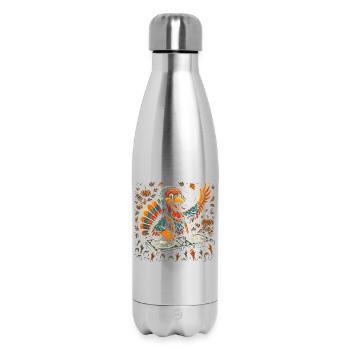 Autumn Turkey DJ Artwork - Insulated Water Bottle 500 ml - silver - Front