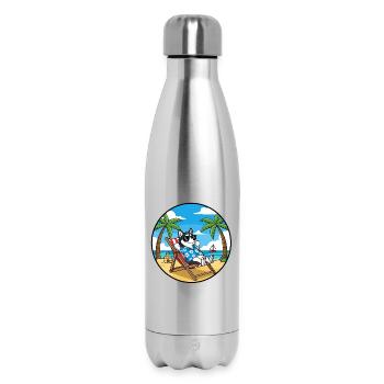 Coole Husky-Strandurlaubs-Sommervibes - Thermosflasche 500 ml - Lightsilver - Vorne