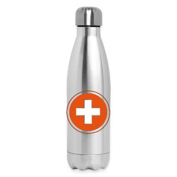 swisscross Swiss Cross white red - Insulated Water Bottle 500 ml - silver - Front
