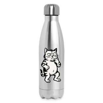 Nachdenklicher Kater Cartoon - Thermosflasche 500 ml - Lightsilver - Vorne