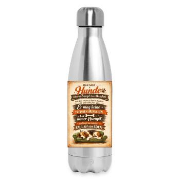 Fauler Hund auf dem Sofa Spruch - Thermosflasche 500 ml - Lightsilver - Vorne