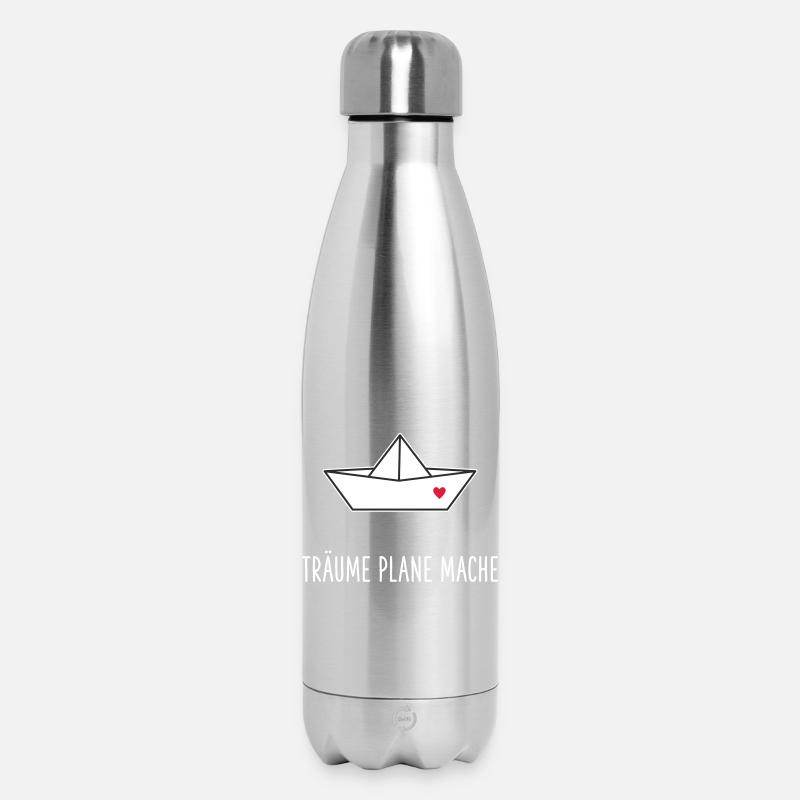 Träume Plane Mache Boot Herz - Thermosflasche 500 ml - Lightsilver