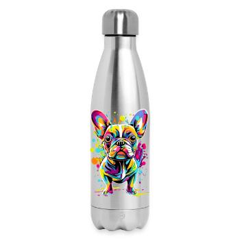 French Bulldog Colorful - Dog Breed - Insulated Water Bottle 500 ml - silver - Front