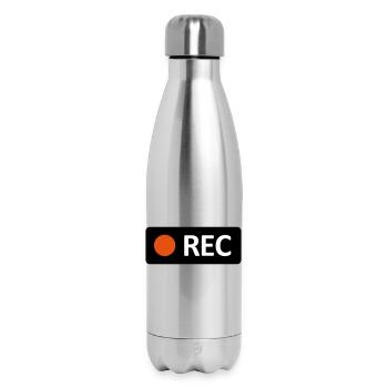 Bouton d’enregistrement REC de la caméra. Enregistrer, live, rec - Bouteille isotherme 500 ml - argent clair - Devant