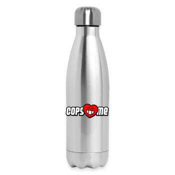 Cops love me (Farben änderbar) - Thermosflasche 500 ml - Lightsilver - Vorne