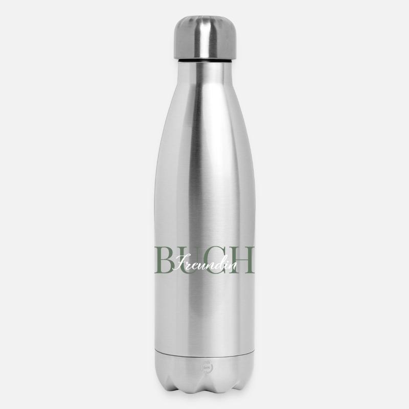 Buchfreundin grün-weiß - Thermosflasche 500 ml - Lightsilver