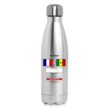 France vs Senegal Football Score Card - Bouteille isotherme 500 ml - argent clair - Devant