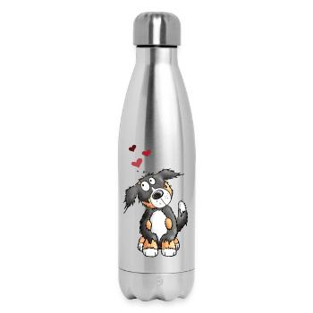 Cadeau d'un ami chien de montagne bernois dans l'amour I - Bouteille isotherme 500 ml - argent clair - Devant