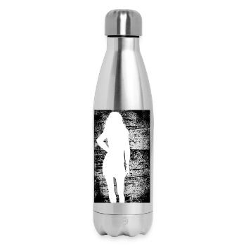 Silhouette woman dirty background - Thermosflasche 500 ml - Lightsilver - Vorne