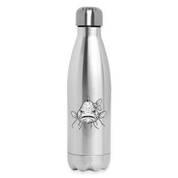 Düstere Wels Fischausdruck Brombachsee - Thermosflasche 500 ml - Lightsilver - Vorne