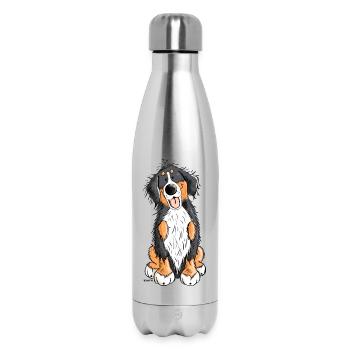 Bernese Mountain Dog - Insulated Water Bottle 500 ml - silver - Front