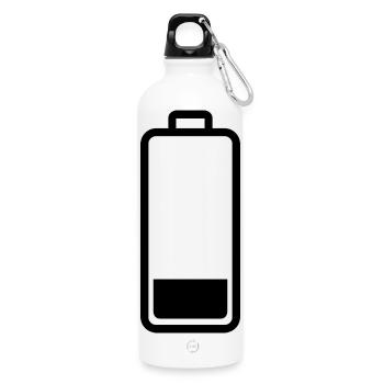 low battery - Water Bottle with carabiner 750 ml - white - Front