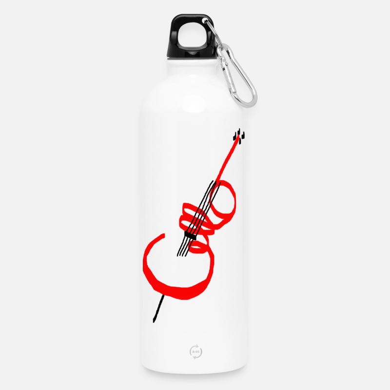Lettrage violoncelle rouge - Gourde en inox avec mousqueton 750 ml - blanc