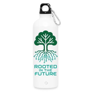 Digital tree for a sustainable future - Water Bottle with carabiner 750 ml - white - Front